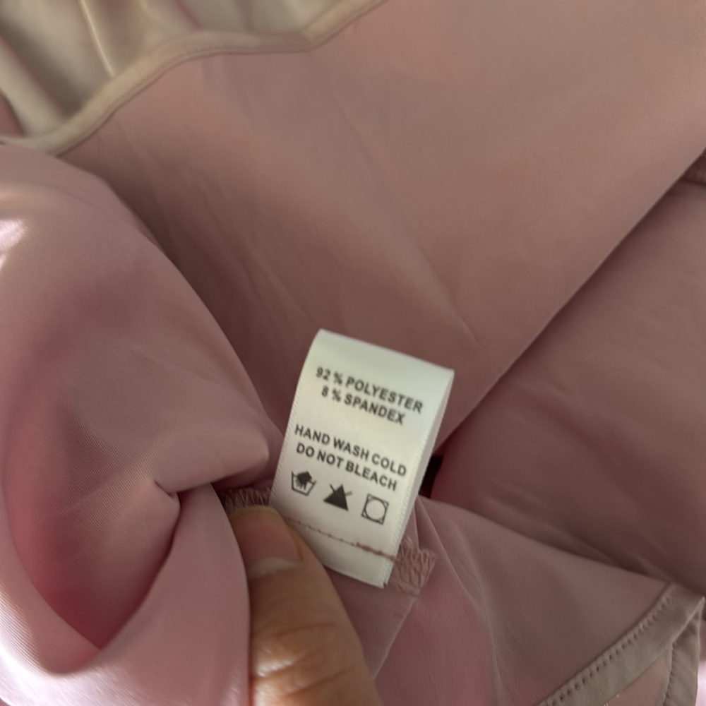 Pink Satin Ruched Mini Dress - Picture 4 of 5